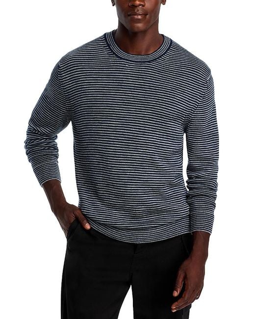 Alex Crane Blue Campo Wool Crewneck Sweater for men