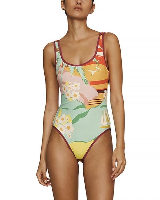 ALÉMAIS Green Palm Island One Piece Swimsuit