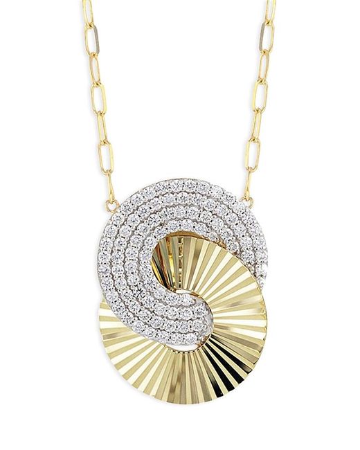 Phillips House White 14K & Rhodium Diamond Aura Interlocking Necklace, 16-18