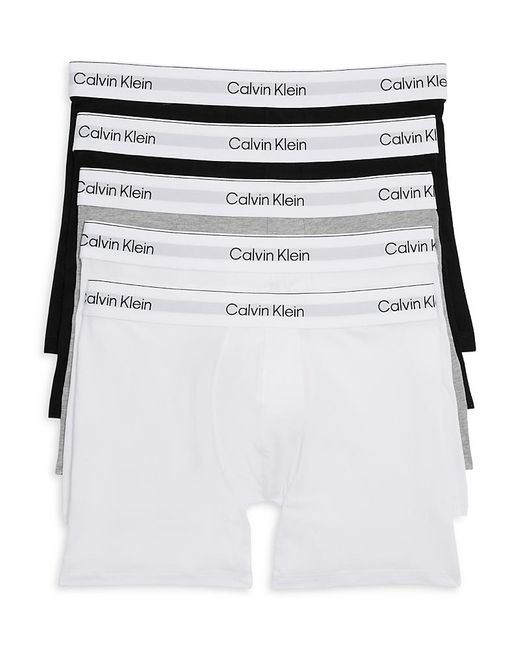 Calvin Klein Multicolor Icon Cotton Stretch Boxer Briefs, Pack Of 5 for men