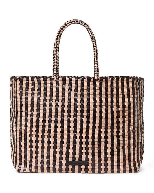 Loeffler Randall Black Small Woven Leather Tote