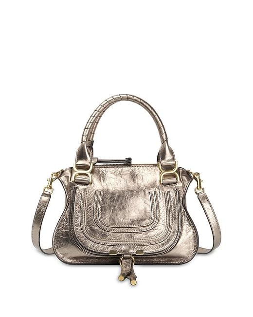 Chloé Metallic Marcie Small Leather Satchel