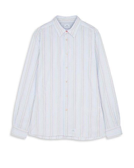 Paul Smith White Dash Striped Regular Fit Shirt for men