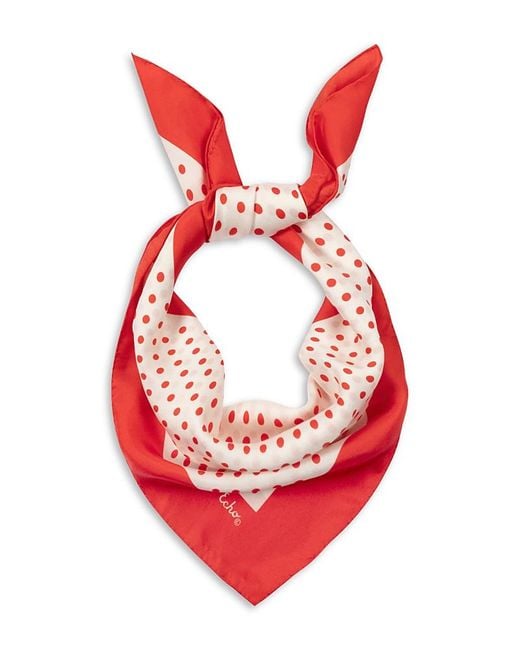 Echo Red Pin Dot Silk Scarf