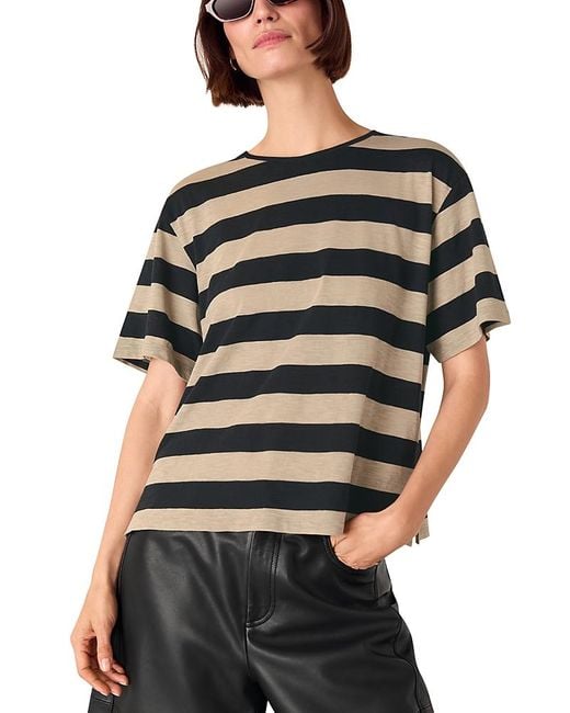 Whistles Black Striped Tee