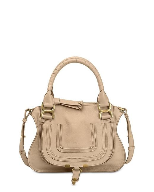 Chloé Natural Marcie Small Leather Double Carry Bag