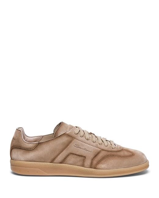 Santoni Brown Oly Low Top Sneaker for men