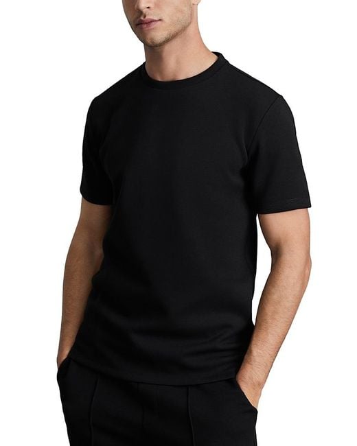 Reiss Black Bradley Interlock Tee for men