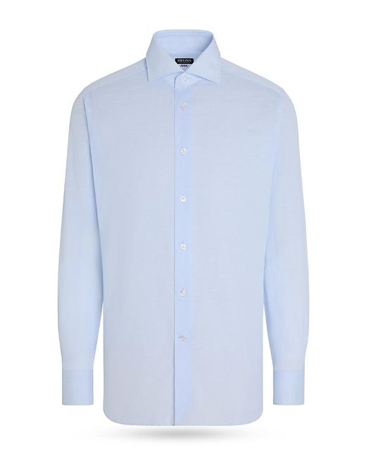 Zegna Blue Centoventimila Button Front Shirt for men
