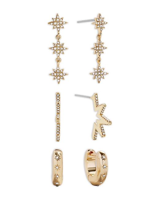 BaubleBar Metallic Luna Pave Drop & Hoop Earrings, Set Of 3