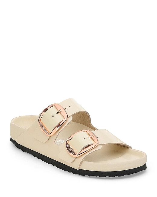 Birkenstock White Arizona Big Buckle High Shine Exquisite Leather Sandals