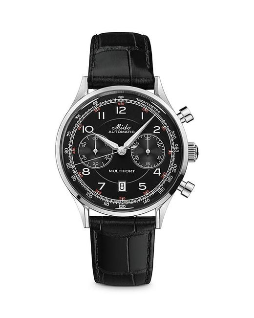 MIDO Black Multifort Patrimony Chronograph, 42 Mm for men