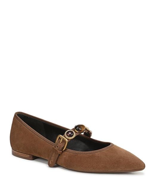 Veronica Beard Brown Selene Charm Flats