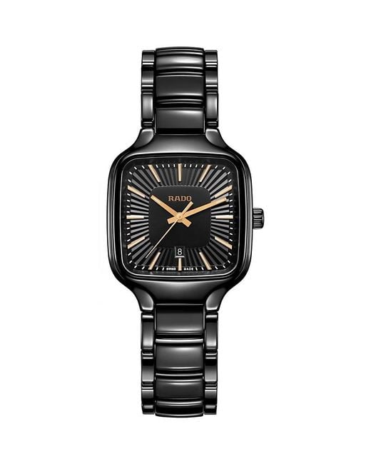 Rado Black True Square Watch, 29Mm X 29Mm