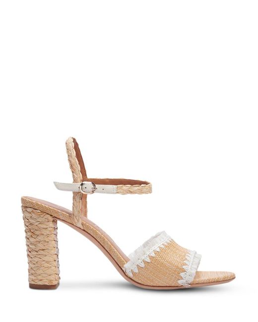 Kate Spade Olivia Raffia High Heel Sandals in Natural | Lyst
