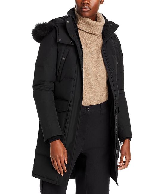 Moose Knuckles Black Onyx Causapscal Shearling Trim Down Parka