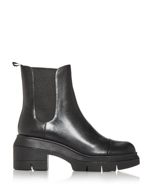 Stuart Weitzman Leather Women's Norah Block Heel Platform Chelsea Boots ...