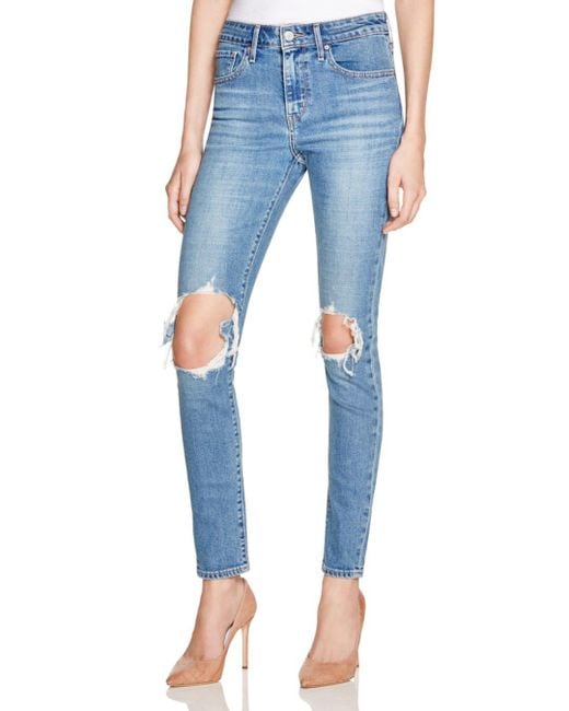 Buy Womens Blue 721 High Rise Ripped Skinny Jeans Online at Lowest Price in  Ubuy Kuwait. 89286469