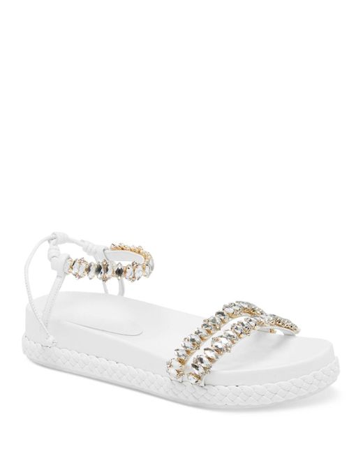Aje. Jewel Embellished Ankle Strap Platform Sandals in White Lyst