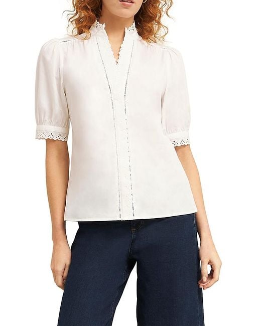 Hobbs White Karis Blouse