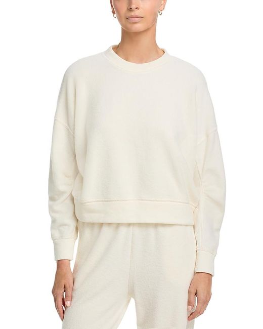 Velvet By Graham & Spencer White Kimmy Drop Shoulder Sweatshirt