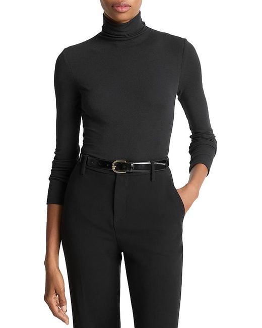 Vince Black Essential Long Sleeved Turtleneck Top