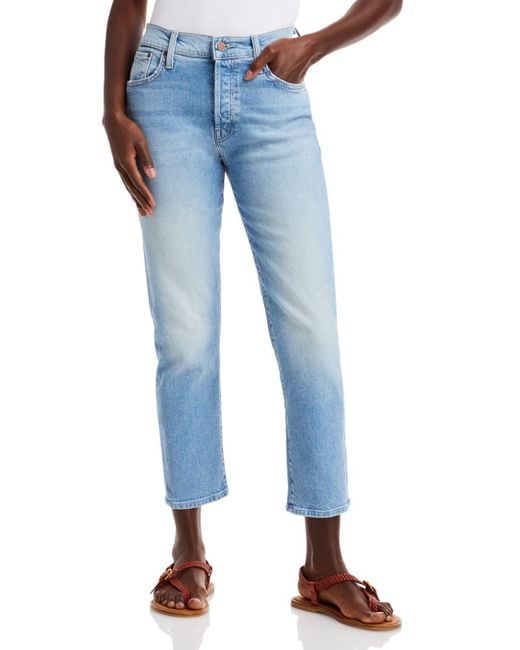 Mother Denim The Scrapper High Rise Ankle Straight Jeans In Camera ...