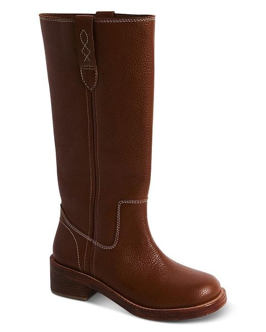 Free People Blaze Block Heel Boots in Brown | Lyst