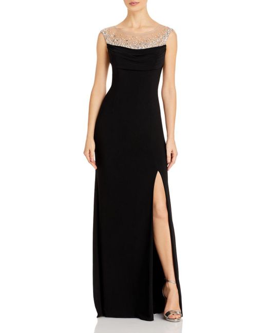 Adrianna Papell Synthetic Illusion Mermaid Gown in Black | Lyst