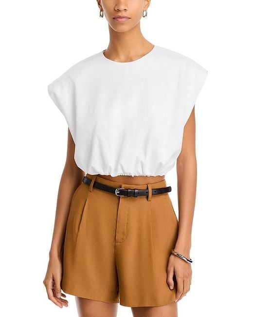 A.L.C. White A. L.C. Billie Extended Shoulder Poplin Top