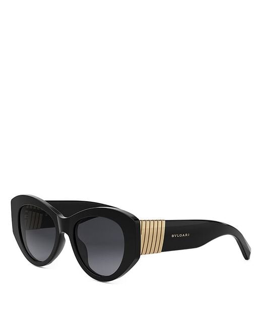 BVLGARI Black Tubogas Oval Sunglasses, 52Mm