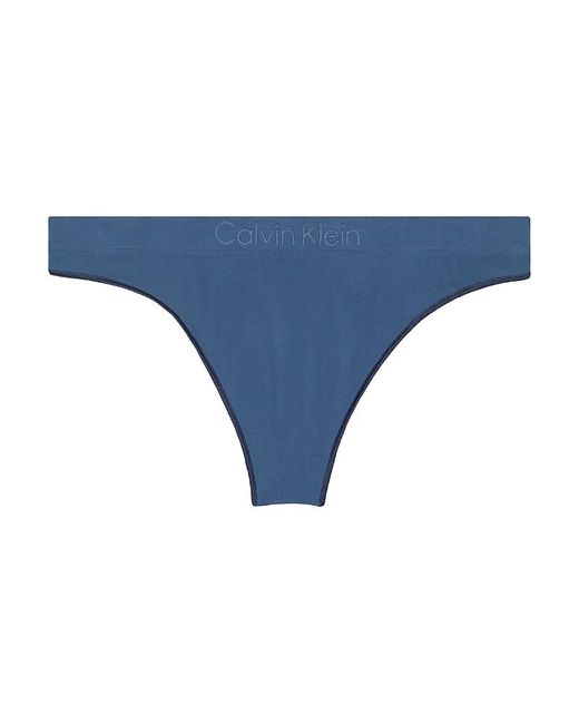 Calvin Klein Blue Bonded Flex Mid Rise Thong