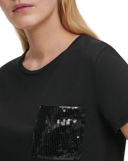 sequin pocket t shirt