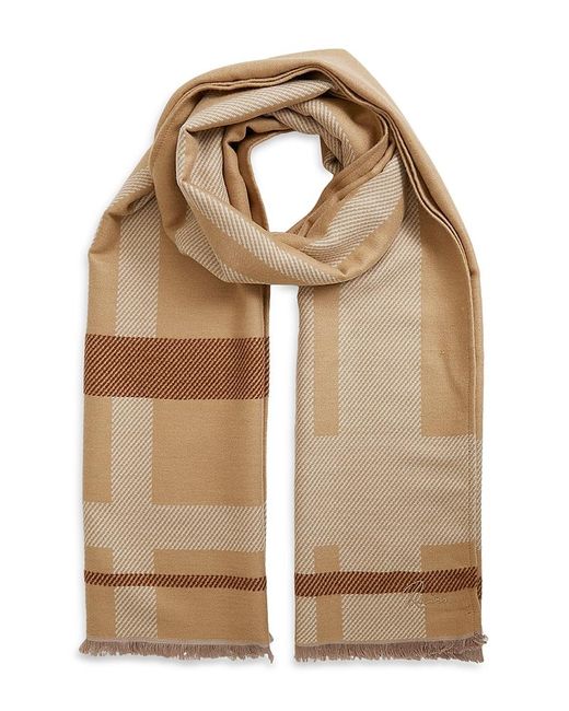 Reiss Cara Check Border Scarf in Natural | Lyst