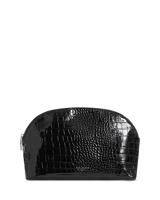 Ted Baker Black Valoris Croc Embossed Large Washbag
