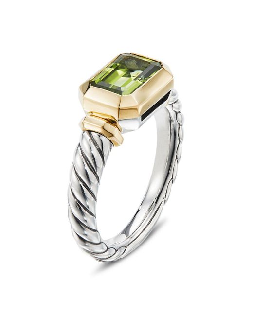 David Yurman Novella Ring With 18k Yellow Gold in Metallic Lyst
