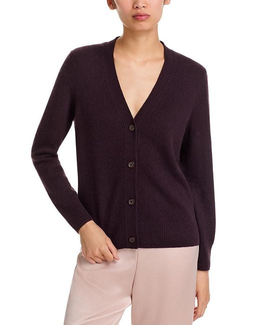 C by Bloomingdale's Cashmere Women's Purple Grandmother Cashmere V