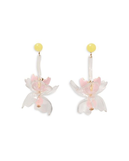Kate Spade White Bright Orchid Drop Earrings