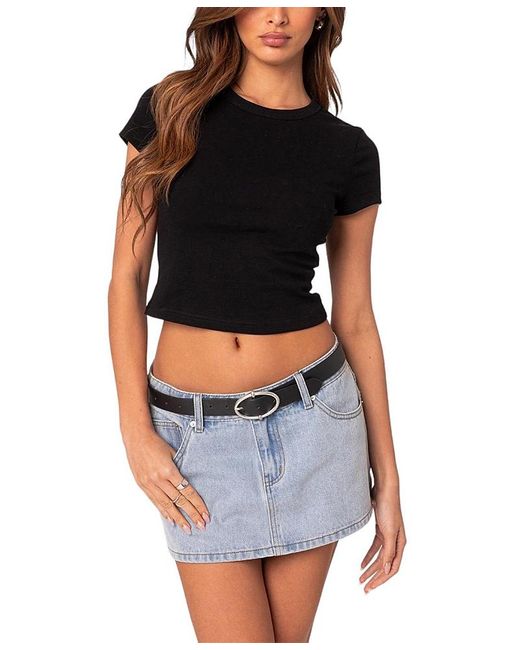 Edikted Black Better Basics Cropped Tee