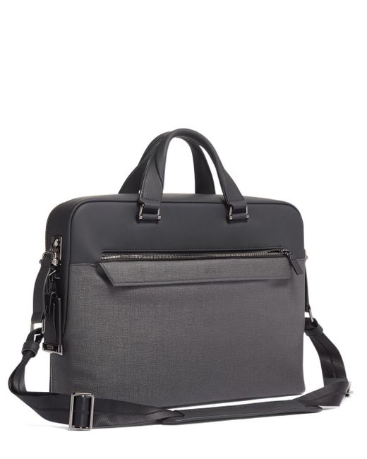 tumi gray briefcase