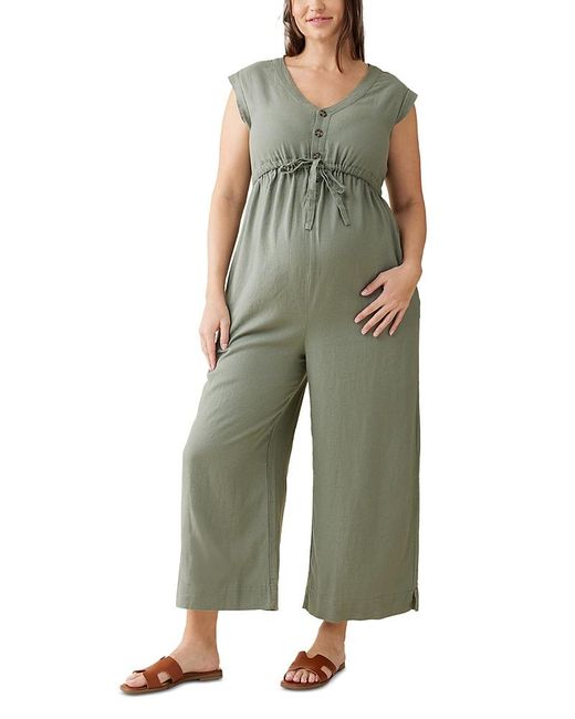 Ingrid & Isabel Green Linen Blend Jumpsuit