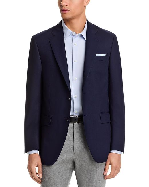 Peter Millar Blue Flynn Textured Solid Wool Classic Fit Sportcoat for men