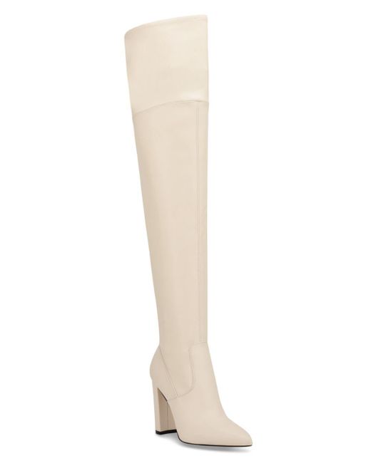 Marc Fisher Synthetic Garalyn 2 Over The Knee High Heel Boots in Ivory ...