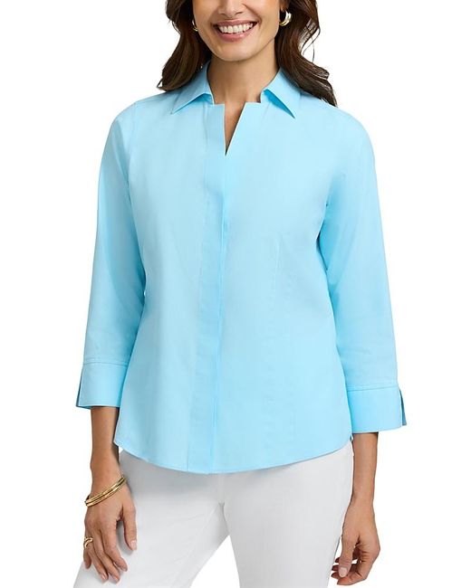 Foxcroft Blue Taylor Non-Iron Button-Down Top