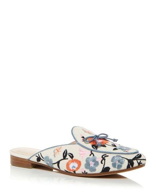 Kate Spade Devi Floral Embroidered Mules | Lyst