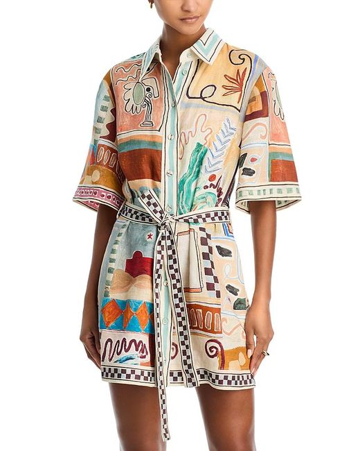 ALÉMAIS White Michelle Mini Linen Dress