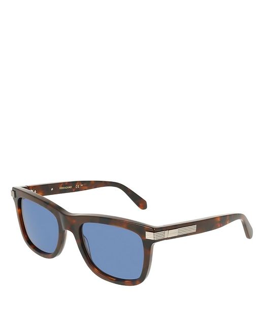 Ferragamo Blue Solid Square Sunglasses, 55Mm
