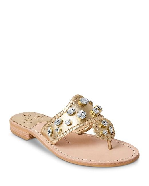 Jack Rogers Natural Jacks Flat Embellished Sandals