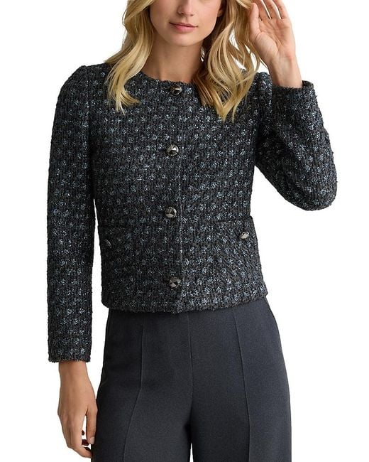 St. John Black Lightweight Textured Jacket