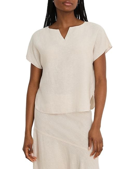 NIC+ZOE White Rumba Split Neck Tee